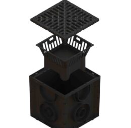 Kit camin PP SPARK patrat 250×250, cu cos parafrunzar si gratar PP Negru, A15