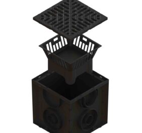 Kit camin PP SPARK patrat 250×250, cu cos parafrunzar si gratar PP Negru, A15