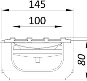 Kit Rigola PP Basic LN100 Hext.80 gratar fonta clasica C250 1000x145x80