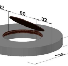 Placă acoperire circulară din beton armat cu capac din fontă D400, Symm 191